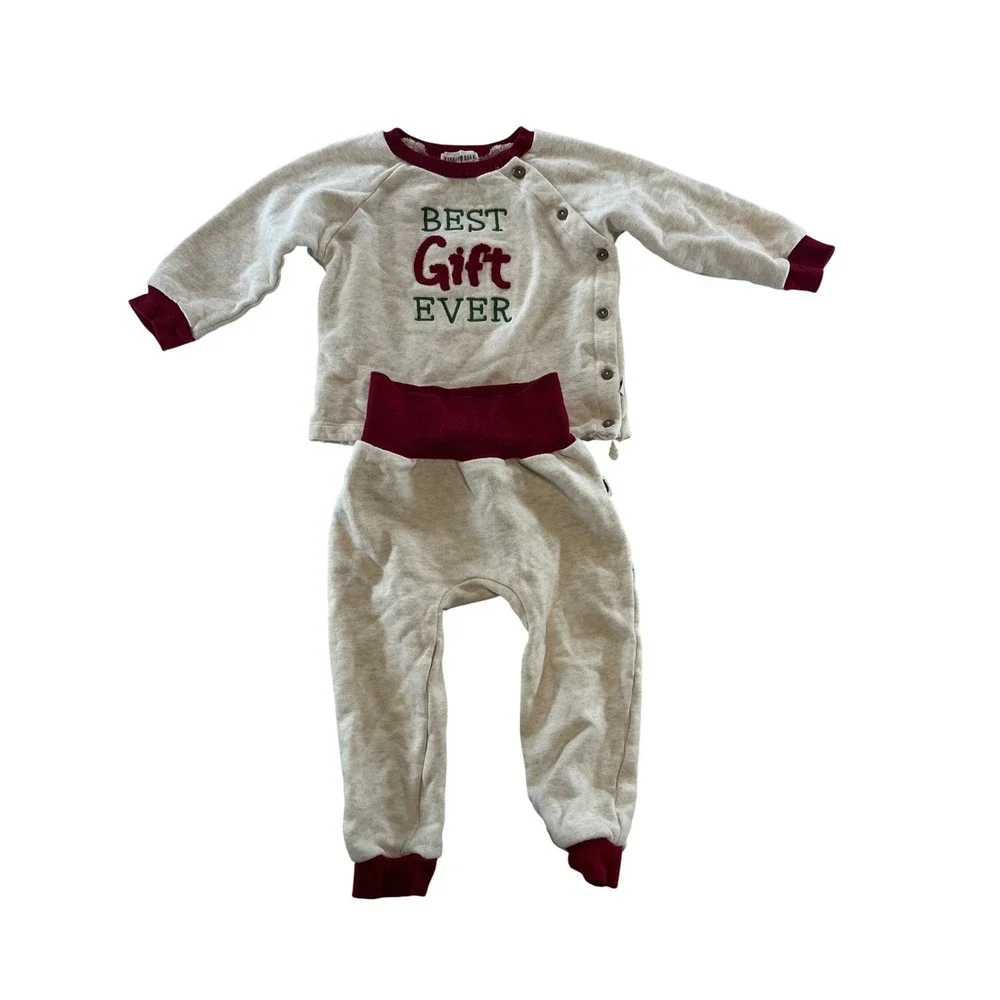 Rabbits Bear by Emily & Oliver 24M Cream Red 
